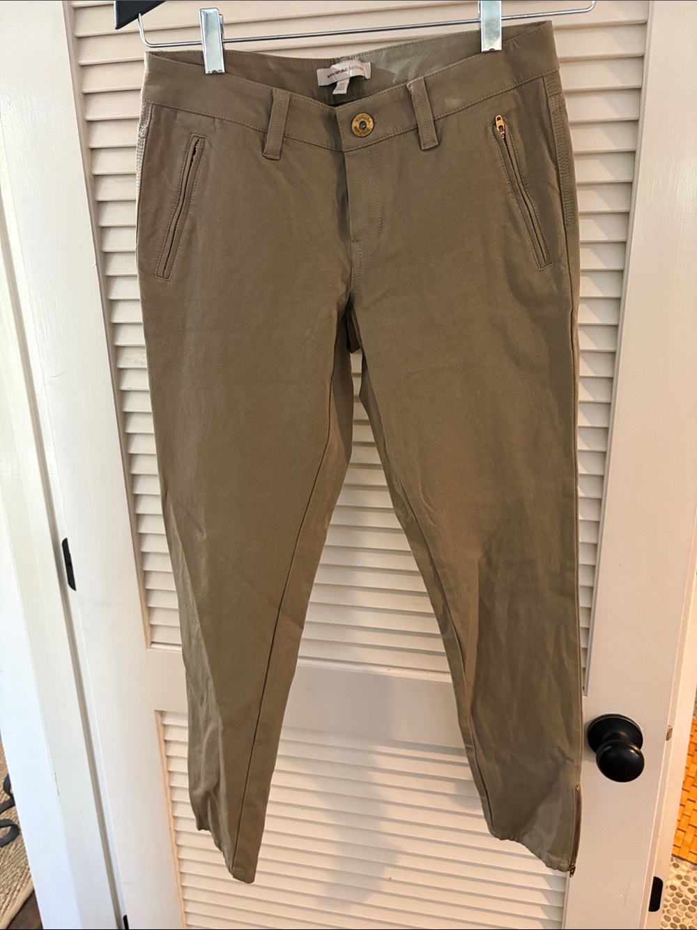 Banana Republic Olive-Tan Slim Chinos